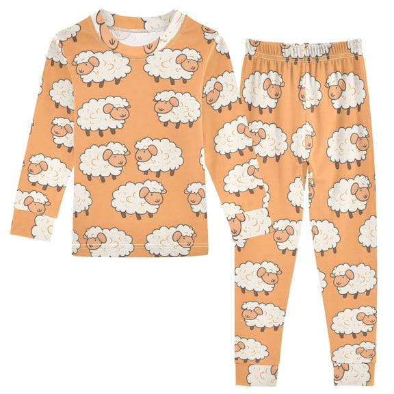 Sheep Pattern Cotton Pajamas 2 Piece Set Sleepwear Soft and Comfortable Homewear Nightwear
