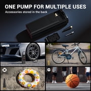 NEXPOW Tire Inflator Portable Air Compressor, 150 PSI Cordless Air Pump for Car Tires with Rechargeable Battery & 12V DC Power, Auto Shut-Off Digital Tire Pump for Car, SUV, Bike, Ball