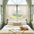 thumbnail image 2 of Cortinas de ventana de lino bordado con estampado floral Jinchan, 2 of 9