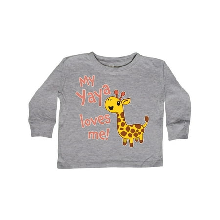 

Inktastic My Yaya Loves me- cute giraffe Gift Toddler Boy or Toddler Girl Long Sleeve T-Shirt