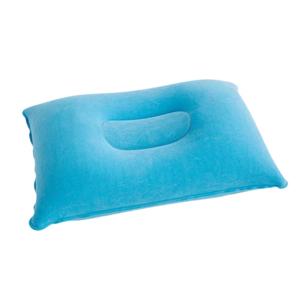 Almohada inflable, almohada de viaje, cojín ligero de PVC para soporte para el cuello, almohada compresible, almohada de aire para senderismo Azul