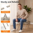 thumbnail image 5 of 6 Pack Folding Chairs with PU Leather Padded Cushion and Back, Stackable Commercial Grade Metal Folding Chairs for Home and Office Indoor and Outdoor Events (Khaki), 5 of 8