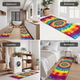 thumbnail image 5 of Rainbow Tie Dye Concentric Circles Kitchen Rugs Sets Of 3,Kitchen Runner Rugs Non Skid Washable,Decorative Kitchen Floor Mats for Kitchen,Sink,Laundry,17"x30"+ 17"x47" + 17"x59", 5 of 6
