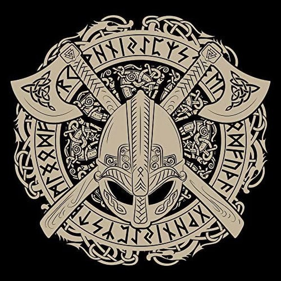 Whimsical Practicality's Viking Shield and Weapons Edible Cake topper fits 1/4 sheet cake or larger