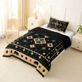 thumbnail image 2 of Homewish Bohemian Bear Animals Twin Comforter Sets,Retro Geometric Rhombus Bedding Set,Black Reversible,2pcs,1 Comforter and 1 Pillowcase, 2 of 7