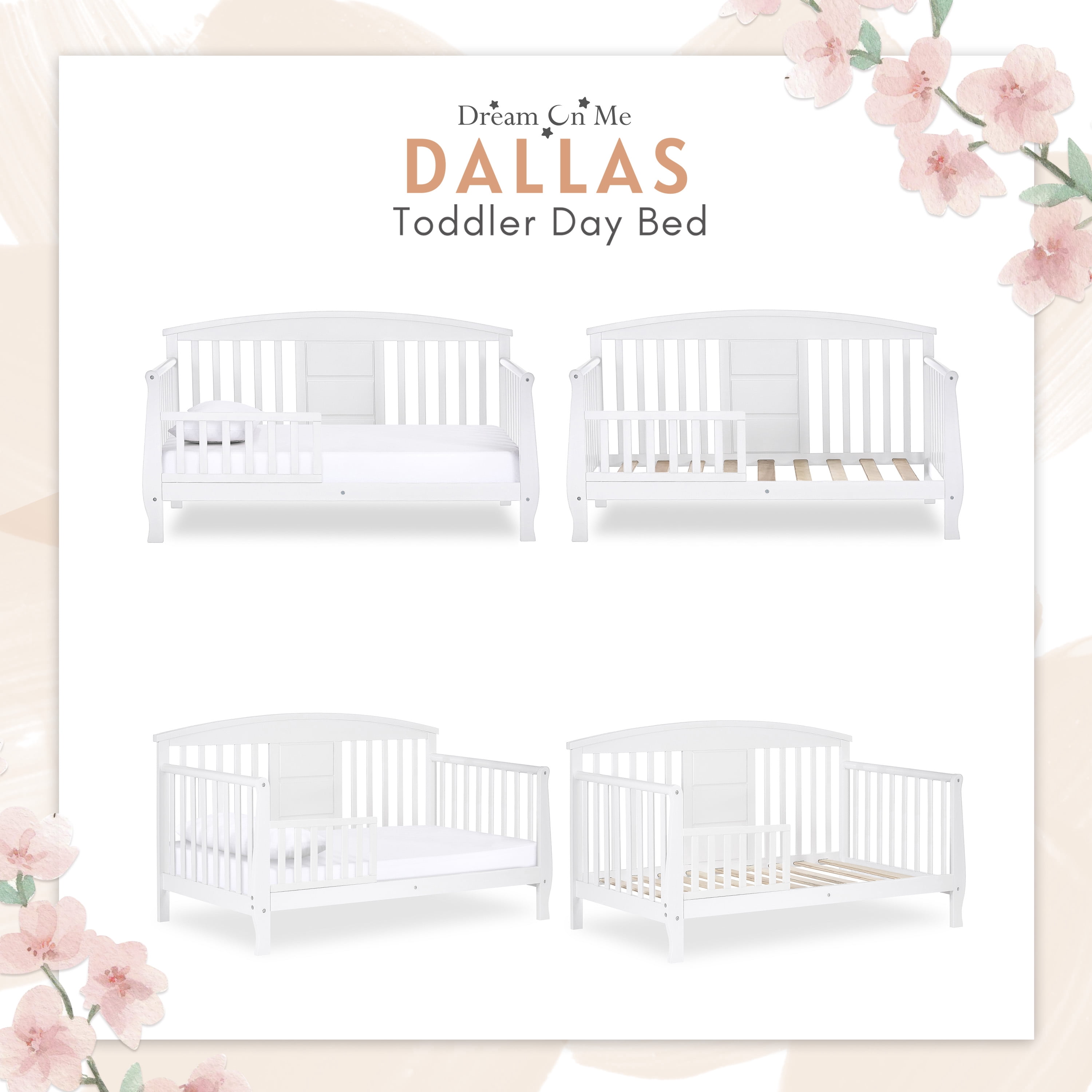Dream on Me Dallas Toddler Daybed, White