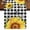 Green Yellow, variant on Sunflowers Bees 36 Inch Table Runner, Grey Check Sunshine Watercolor Floral Farmhouse Dresser Scarf Cotton & Linen Tablerunner for Dining/Kitchen Island/Holiday Party Décor Small 13" x 36"