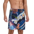 thumbnail image 2 of Honeii Colorful Sushi Food Art Print Men's Pajama Sleepwear Shorts - a comfy pajama bottom and lounge short for Relaxed Home Wear-Small, 2 of 6