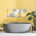 thumbnail image 3 of 3 Pieces Yellow Gray Bathroom Wall Art Prints Dahlia Flowers Relax Soak Unwind Signs on Rustic Wood Background Canvas Picture Stretched and Framed for Bedroom Living Room Ready to Hang, 3 of 6