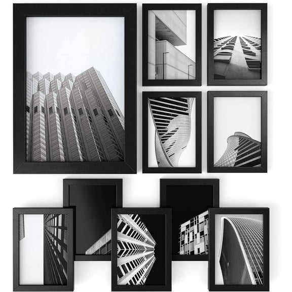 Arteza Premium Glass Picture Frame, Black, 5"x7" - 10 Pack