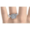 thumbnail image 6 of HeartsAndYou 1ct Cushion Cut Moissanite Milgrain Halo Engagement Ring for Women 18k White Gold Over Silver, 6 of 8