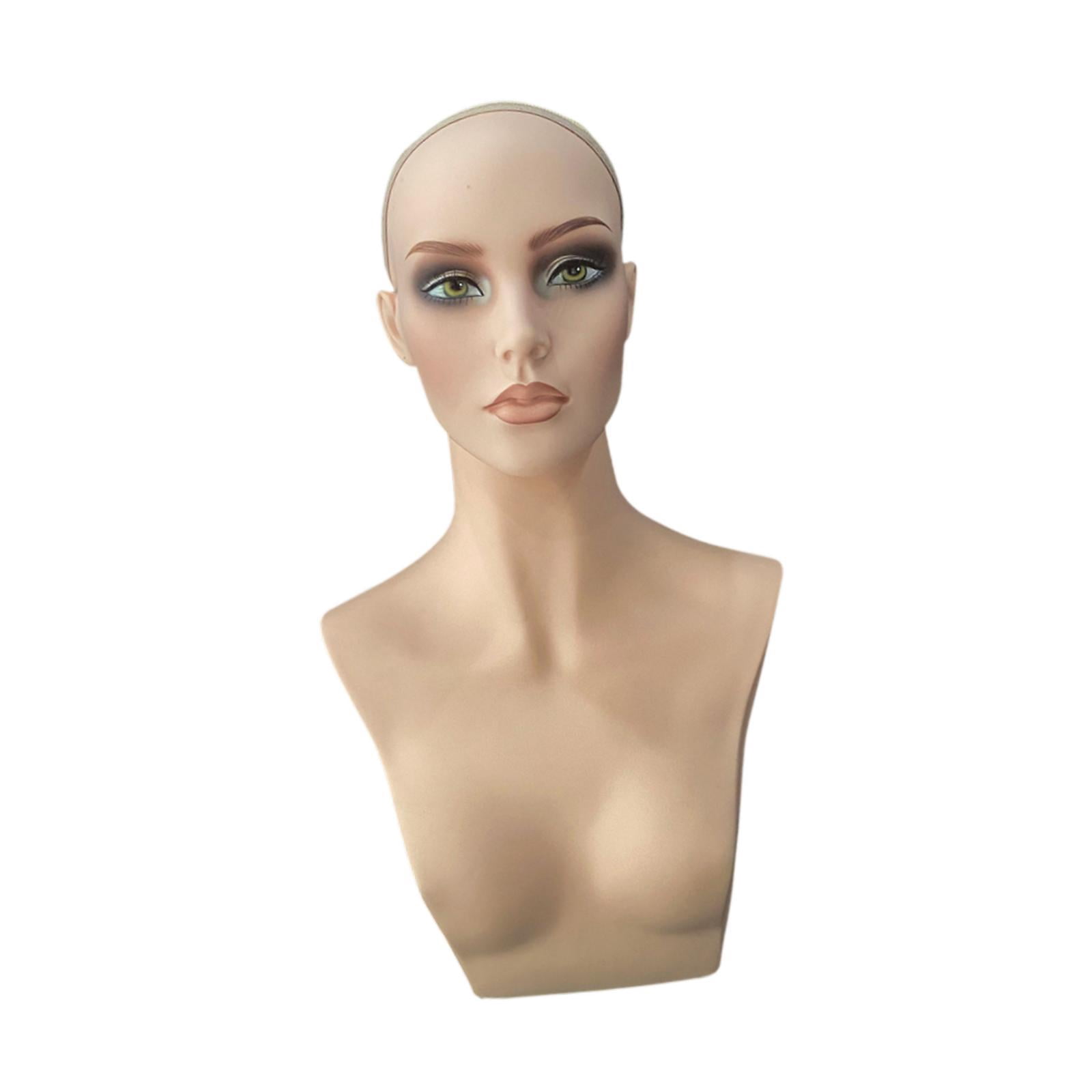 EHJRE Female Mannequin Head Head Professional Holder Showing Stand for Beauty Accessories Hat Necklace Showcase Display