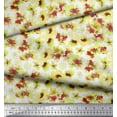 thumbnail image 2 of Soimoi Tissu Jaune Poly Georgette Imprimé Floral au Mètre 42 Pouces de Large, 2 of 3