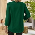 thumbnail image 3 of JUSLIO Tops for Women Casual Solid Blouses Fashion Long Sleeve V Neck Blouses Green L, 3 of 7