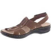Clarks 26142995: Women's Leisa Skip Dark Tan Lea Flat Sandal (8.5 B(M) US Women)