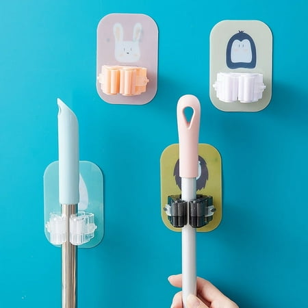 

Mop hook without punching bathroom wall shelf cartoon sticky hook
