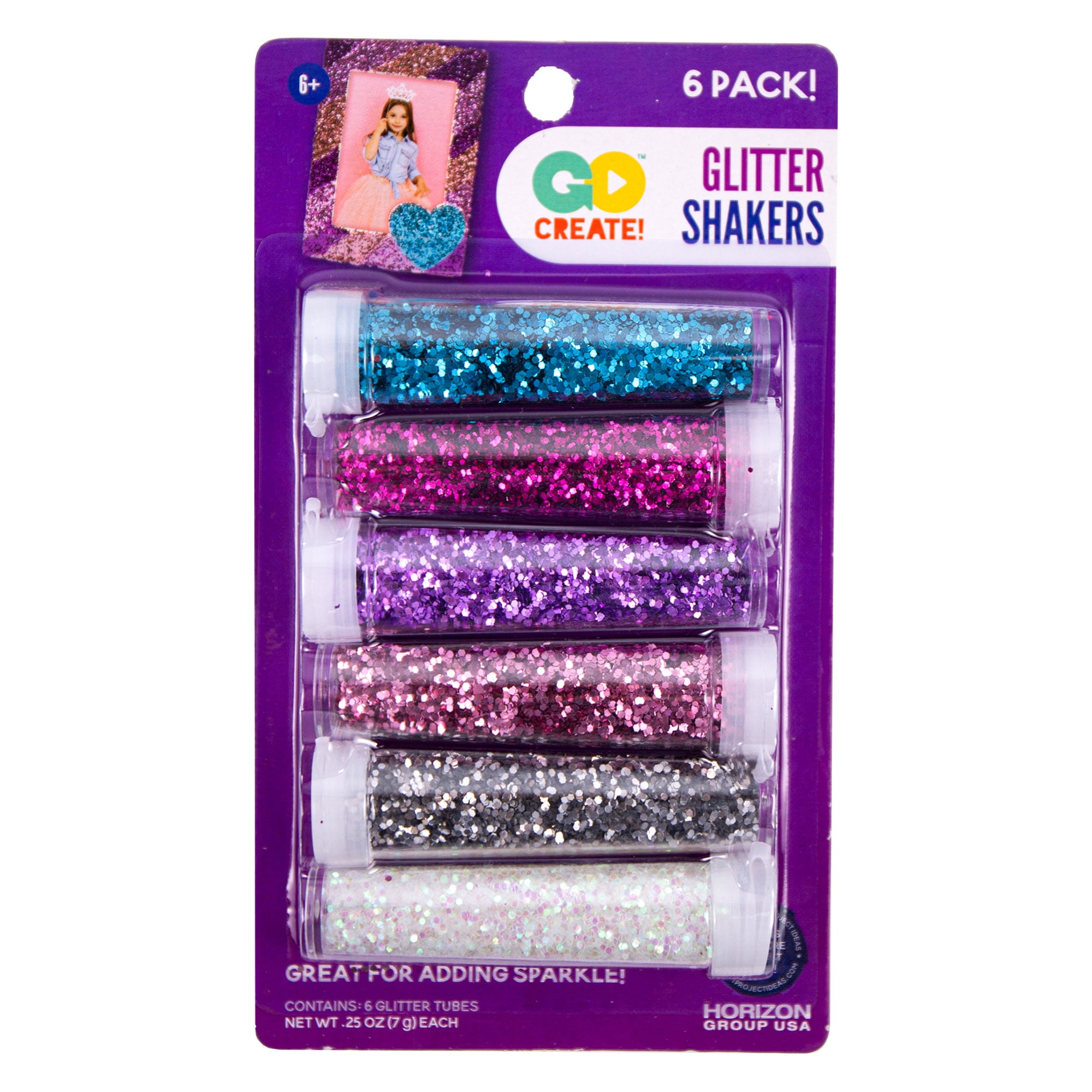 Go Create Princess Glitter Shakers, 6 Pack