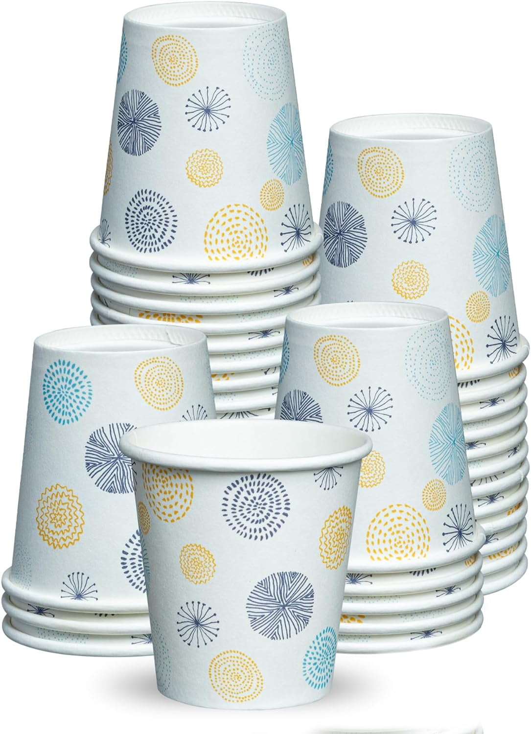 GUSTO 3 oz Disposable Bathroom Cups Mini Paper Cups for Mouthwash, 100-Pack