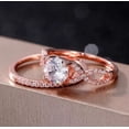 thumbnail image 2 of Silver & Stone Jewels 2 Ct Round Cubic Zirconia 14k Rose Gold Plated Engagement Bridal Set Ring, 2 of 4