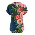 thumbnail image 5 of Jjayotai Womens Tops Dressy Casual, Oversized Tshirts for Women, Trendy Short Sleeve Loose V-Neck Tunic Tops, Womens Summer Outfits, Golf Shirts for Women Plus Size Navy^ M, 5 of 5