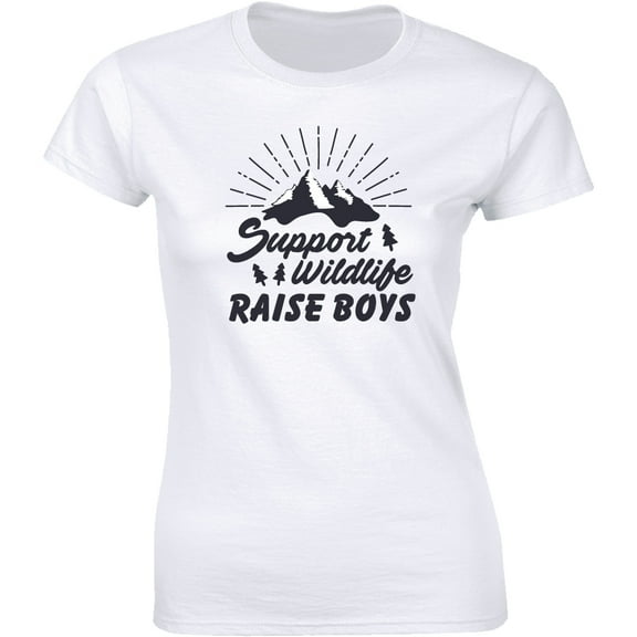 Support Wildlife Raise Boys Funny Mom Women Mother's Days Women's T-Shirt