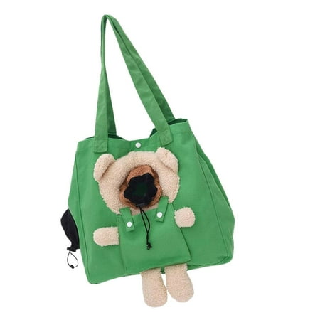 Breathable Dog Shoulder Bag  Cat Carrier Pouch  Soft Cat Carrier for Small Medium Cats  Small Animal Outdoor Shoulder Bag  Pet Carrying Bag for Short Trip Hiking Green