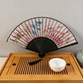 thumbnail image 3 of Decorative Silk Folding Fan with Bamboo Ribs, Durable Hand Fan for Stage Props, Home Decor & Cultural Performances, 3 of 6