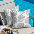 thumbnail image 2 of Throw Pillow Covers 18x18 Inch, Gray Monstera Leaf Decorative Pillow Cases for Couch Sofa Bed, Tropical Plant Foliage Botanical Boho Cotton Linen Square Home Decor Pillowcases with Hidden Zipper, 2 of 9