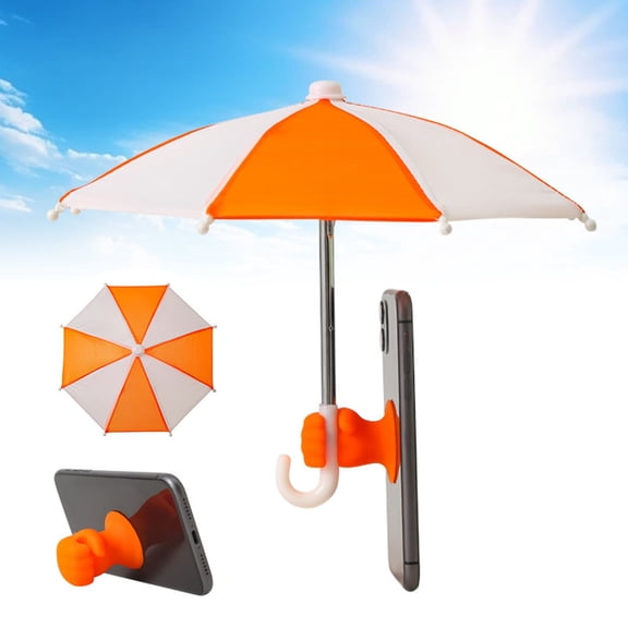 Phone Umbrella Stand for Sun, 2025 New Universal Adjustable Mini Umbrella with Fist Style Suction Cup, Outdoor Anti-Glare Sun Shade Cover for Cell Phone (10.63*8.66 Inch)
