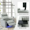 thumbnail image 6 of Harper & Bright Designs Electric Power Motion Recliner Chair with USB Charging & Bluetooth Speaker, Recliner w/ Hidden Storage, Cup Holders, Home Theater Living Room Chair, Light gray, 6 of 19
