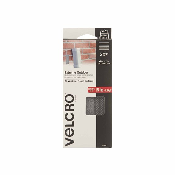 VELCRO Brand Industrial Fasteners Extreme Outdoor Weather Conditions | Professional Grade Heavy Duty Strength Holds Up To 15 Lbs On Rough Surfaces, 4in X 1in (5pk), Strips