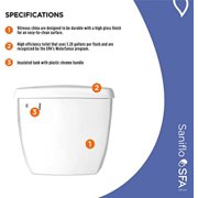 TOILET TANK SANIFLO WHT by SANIFLO MfrPartNo 005