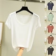 thumbnail image 4 of Wenyuyu Womens Summer Tops Casual Short Sleeve Scoop Neck T Shirts 2024 Basic Lightweight Loose Fit Blouses Navy M, 4 of 4
