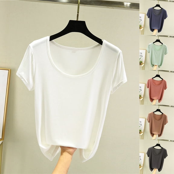 Feancey Modal Pajama Tops for Women Cozy Short Sleeve Round Neck Blouses Comfort Loose Sleep T-Shirts Summer Lightweight Base Layer Tees Navy XXL