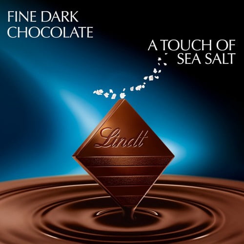 Lindt Excellence Dark Sea Salt Chocolate Bar 100g, British Import (Pack of 3)