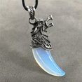 thumbnail image 2 of HOOUN 10pcs Natural Opal Stone Wolf Tooth Pendant Necklace Wholesale Amulet Luck, 2 of 8