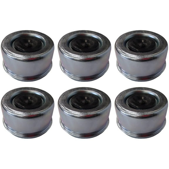 RAParts 6 Pack Grease Dust Cap w/ Rubber Plug 2.72" for EZ Lube 7,000 lbs. Trailer Axles