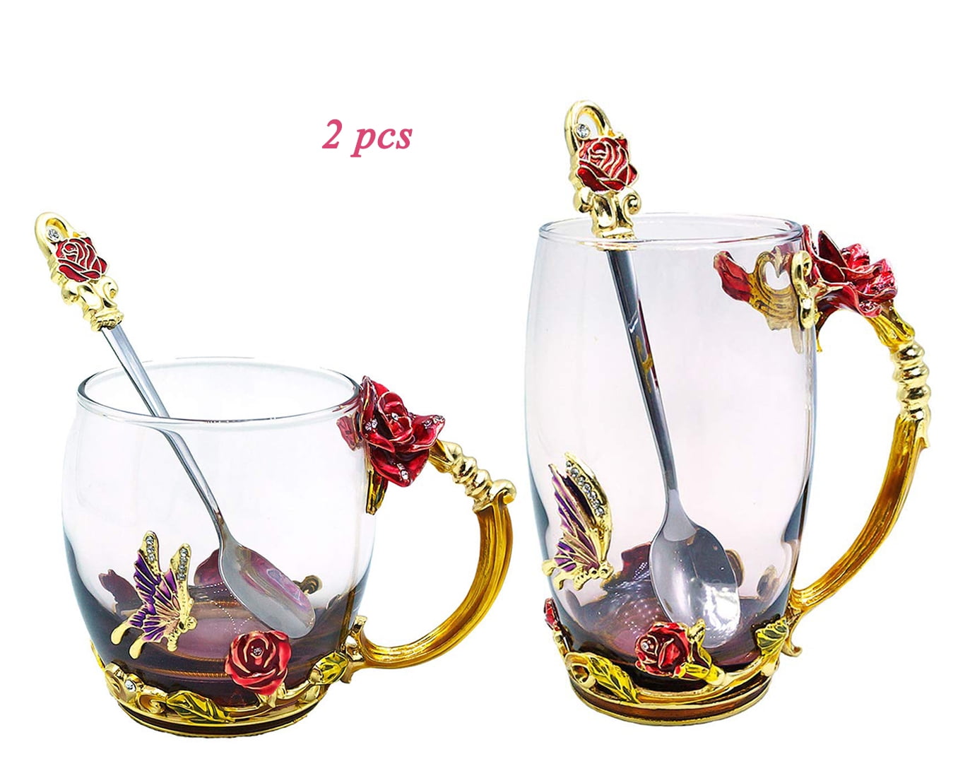 Drinks Mug Cup Kitchen Birthday Office Fun Gift #16311 Cute Butterfly Roses