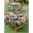thumbnail image 4 of Outdoor Tablecloths with Umbrella Hole & Zipper, Vintage Teal Butterfly Round Tablecloths 60 Inch, Vintage Brown Tree Branch Waterproof Table Cloth, Patio/Pool/Picnic Table Covers, 4 of 8