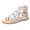 Silver B, variant on NCCB Girls Gladiator Sandals Cute Open Toe Breathable Summer Strappy Sandals for Girls with Zipper Silver 5 Big Kid