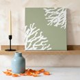 thumbnail image 3 of Ships Next Day Canvas Wall Art 8"x8",Coral Sage Green Wood Framed Canvas Print Painting,Coastal White Ocean Marine Nautical Beach Ready to Hang Small Picture Wall Decor for Bathroom Nursery Kitchen, 3 of 9