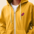 thumbnail image 5 of Dalix Donut Embroidered Hoodie Fleece Sweatshirt Zip Front Mens in Gold S Small, 5 of 5