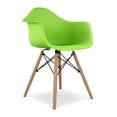 thumbnail image 3 of Aron Living Pyramid 17.5" Plastic and Beech Wood Armchairs in Green (Set of 4), 3 of 6