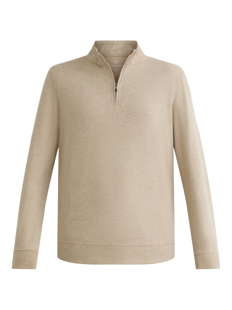George Men's and Big Men's Knit Jersey Quarter Zip Pullover with