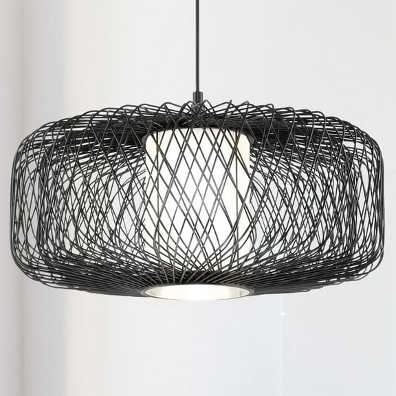 Luxury Natural Pendant, Black Rattan, UHP4535