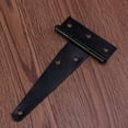 thumbnail image 2 of MasteelfCA 2PCS 4 Inches T Shape Rustproof Iron Light Duty Shed Hinge Gate Strap Hinge Door Gates Hinges (Black), 2 of 8