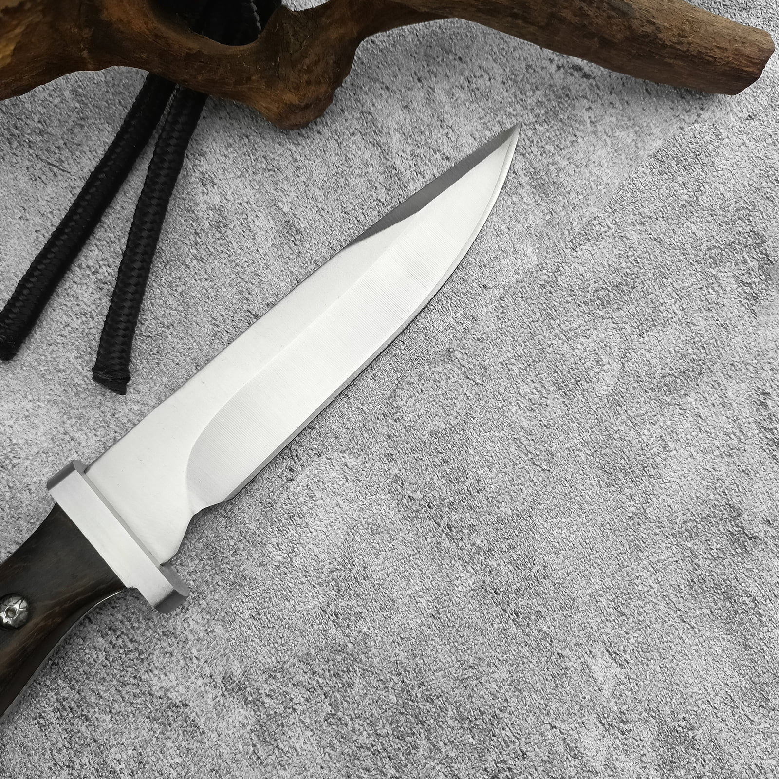 10 inch Bowie Knife with Leather Sheath, Full Tang Fixed Blade for Camping, Hiking, Outdoor Activities and Wilderness Survival