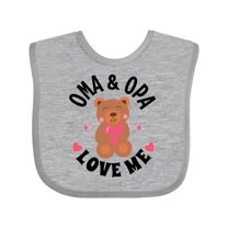 Inktastic Oma and Opa Love Me Grandchild Bear Girls Baby Bib