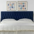 thumbnail image 6 of Maklaine Traditional Hardwood Tufted King Headboard in Navy Blue, 6 of 7