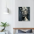thumbnail image 4 of JEUXUS Black Aluminum alloy Framed Abstract Wall Art Wall Art Black Queen Canvas Wall Art Living Room Decor African American Wall Art Black Art Paintings For Wall Living Room Decor 16x20 in, 4 of 5